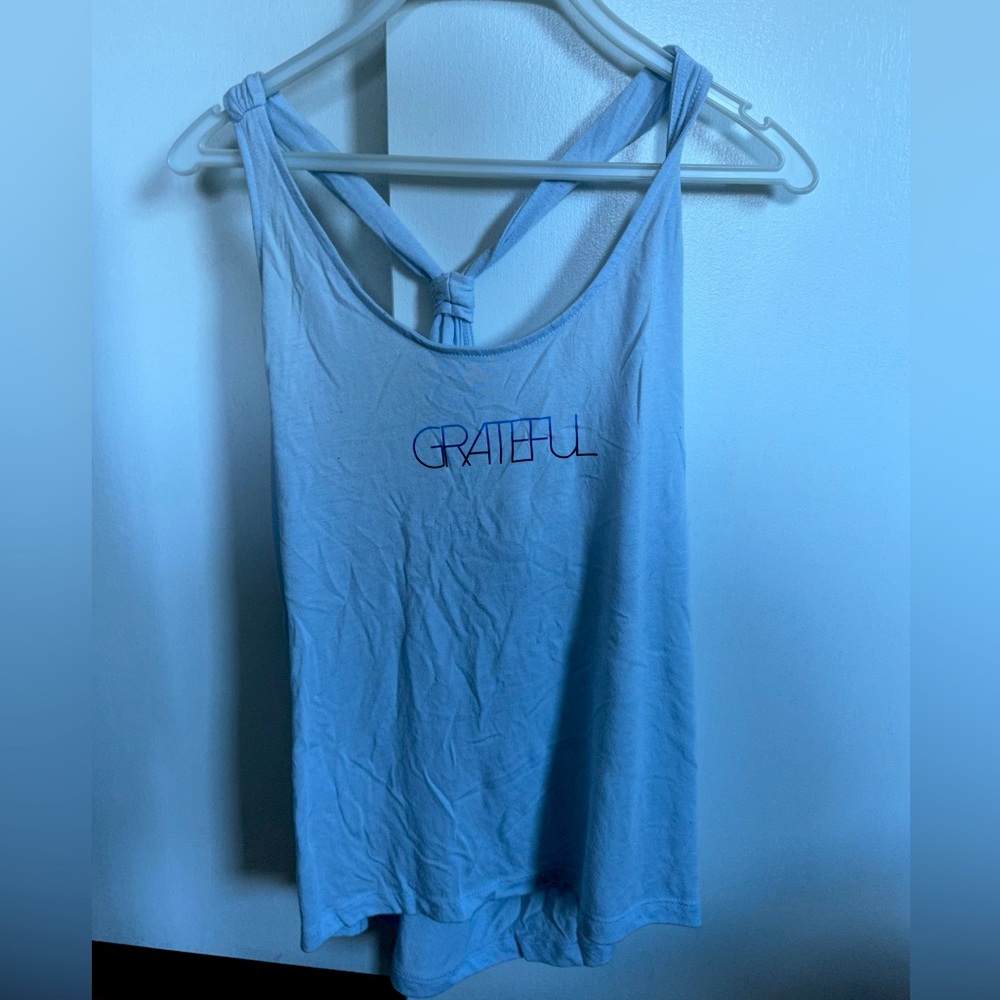 Light Blue Grateful Workout Tank
